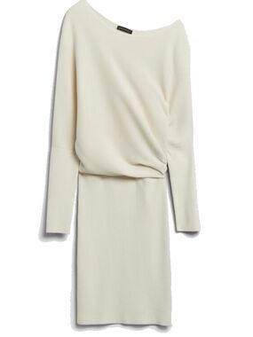 Banana Republic Cream Off-Shoulder Knit Dress S